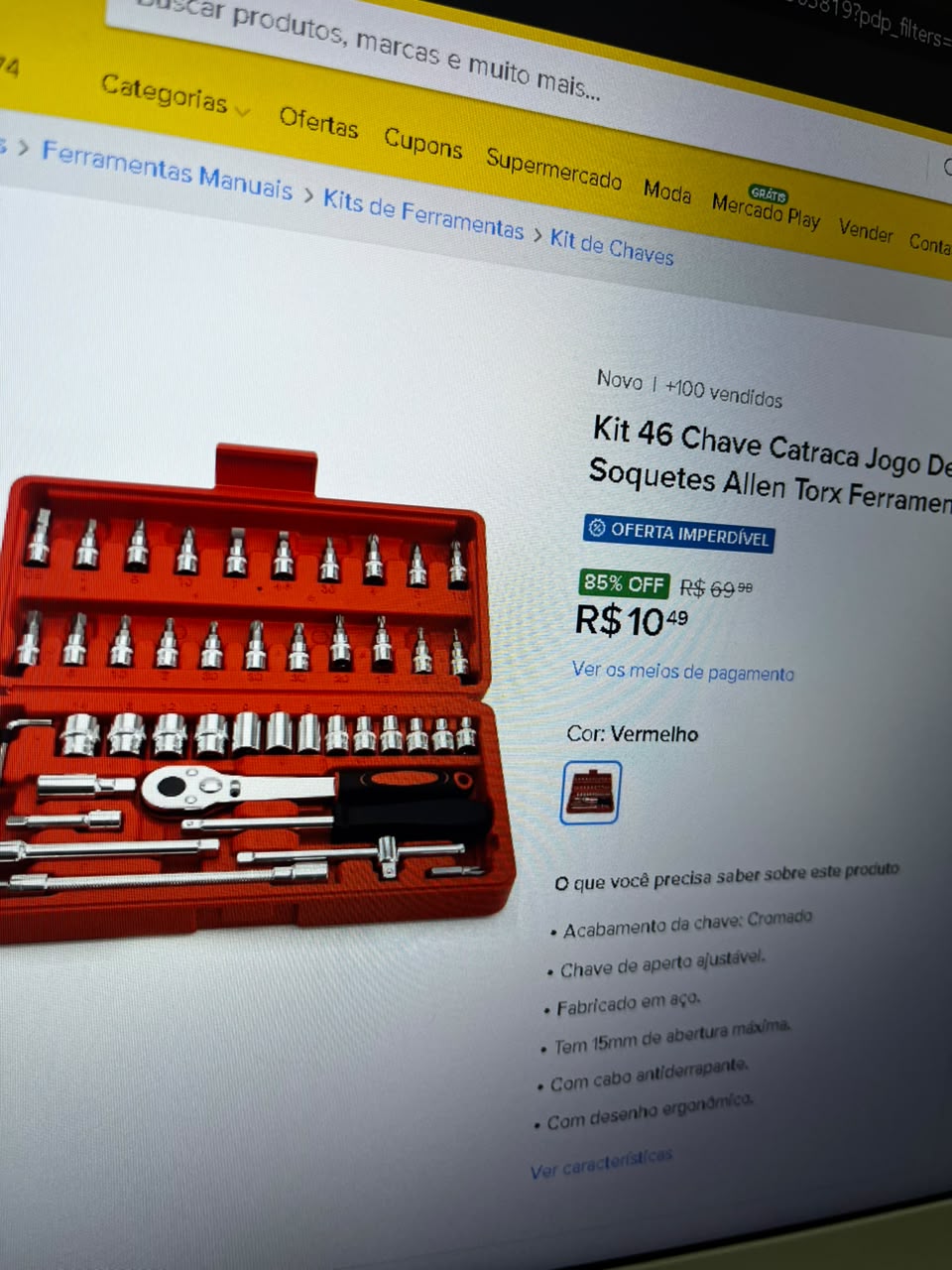 Exemplo de produto em oferta